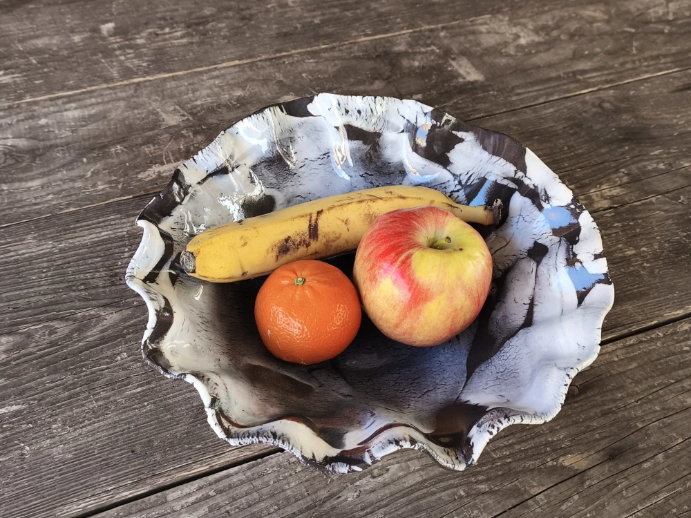 Exkluzívna autorská porcelánovo-kameninová misa – svetový unikát v organickej forme - Priemer 27 cm | Výška 9 cm