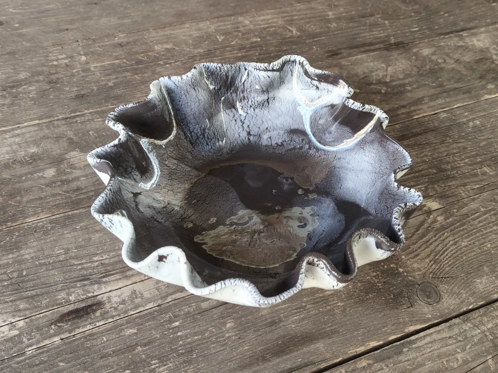 Exkluzívna autorská porcelánovo-kameninová misa – svetový unikát v organickej forme - Priemer 27 cm | Výška 9 cm