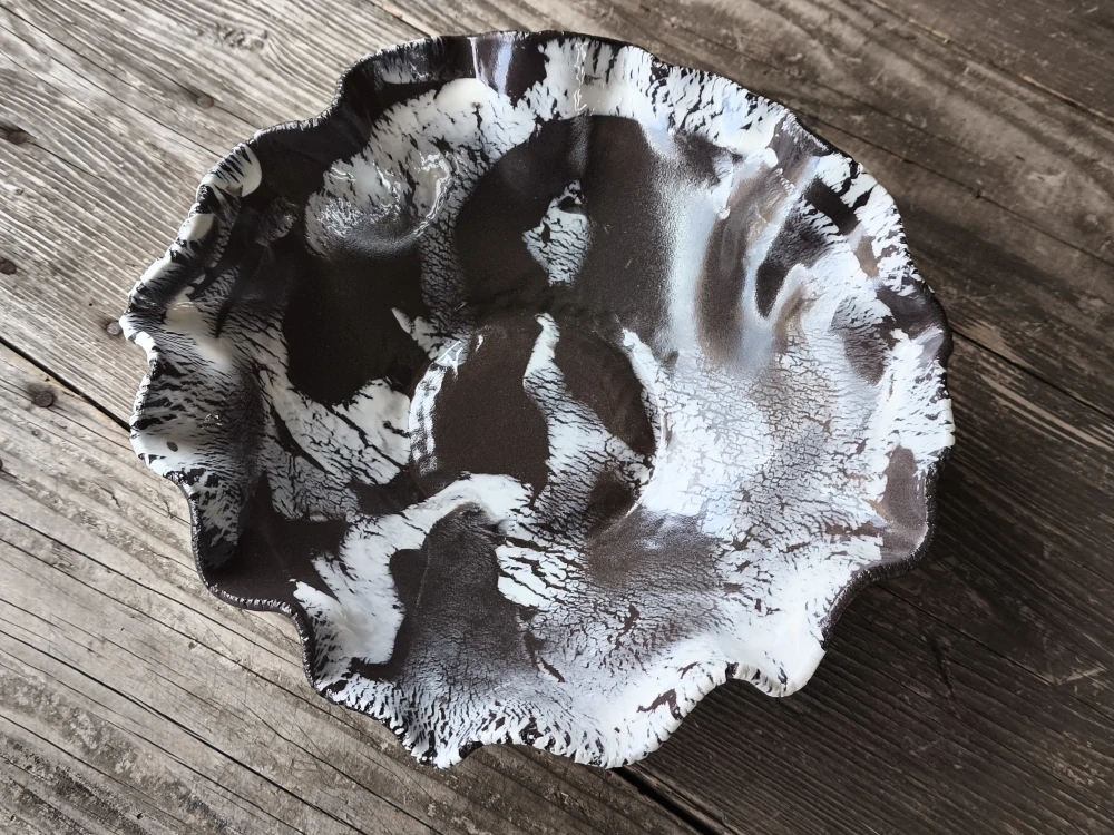 Exkluzívna autorská porcelánovo-kameninová misa – svetový unikát v organickej forme - Priemer 27 cm | Výška 9 cm
